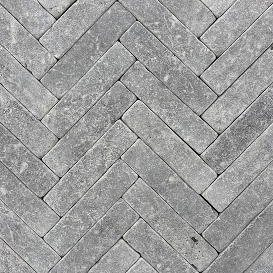 Meli Dark Grey Tumbled Pre-Sealed Limestone Slim-Setts
