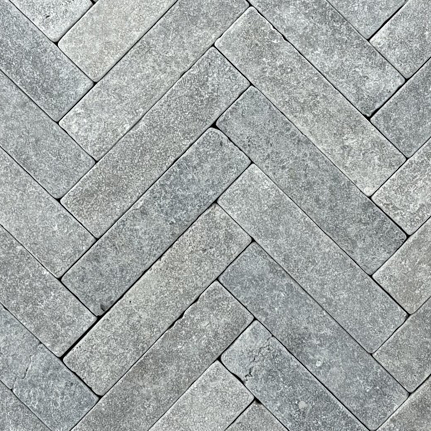 Old Sinai Pearl Grey Acid Washed Tumbled Limestone Slim-Setts