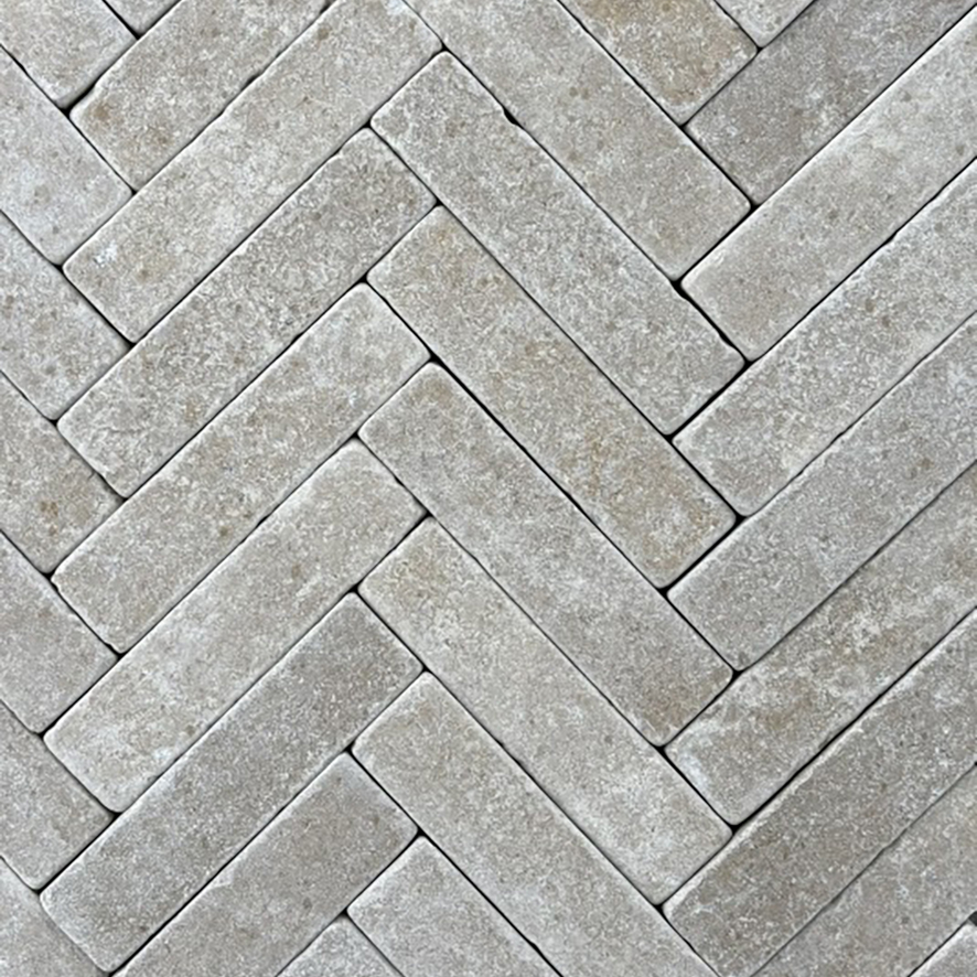 Sinai Pearl Beige Acid Washed Tumbled Pre-Sealed Limestone Slim-Setts