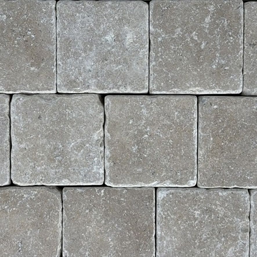 Sinai Pearl Beige Honed Pre-Sealed Tumbled Limestone Square Setts