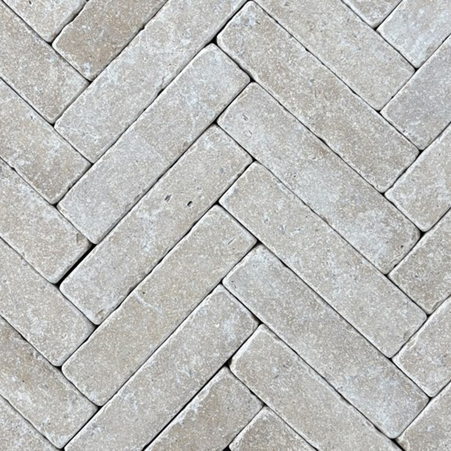 Sinai Pearl Beige Honed Tumbled Limestone Slim-Setts